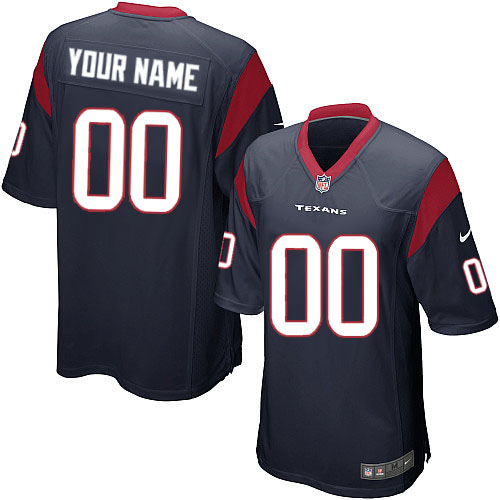 Youth Elite Nike Jersey Navy Blue Home - Customized NFL Houston Texans